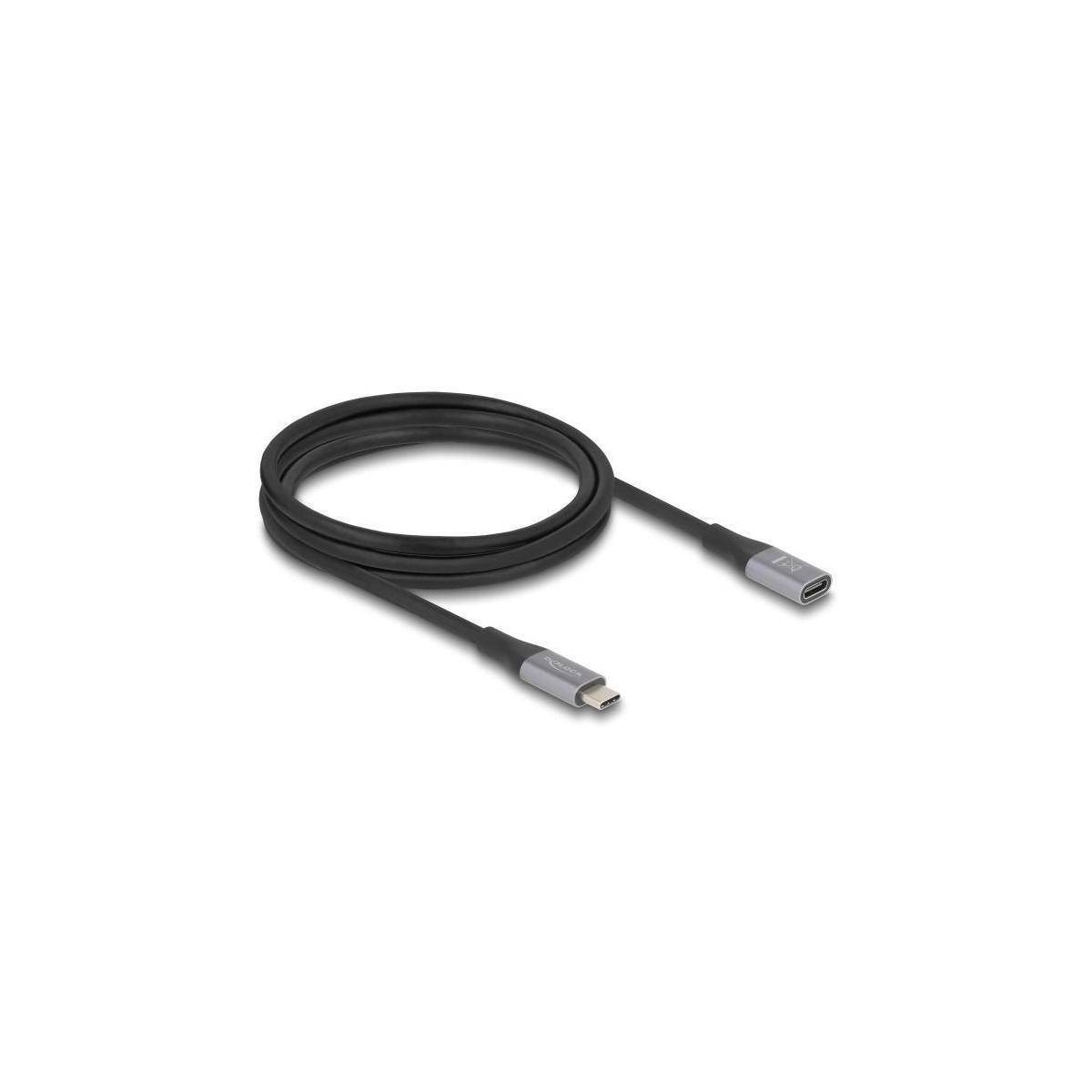 Delock USB 40 Gbps Verlängerungskabel Type-C Stecker zu Buchse PD 3.1 240 W 2 m grau - Digital/Daten-1