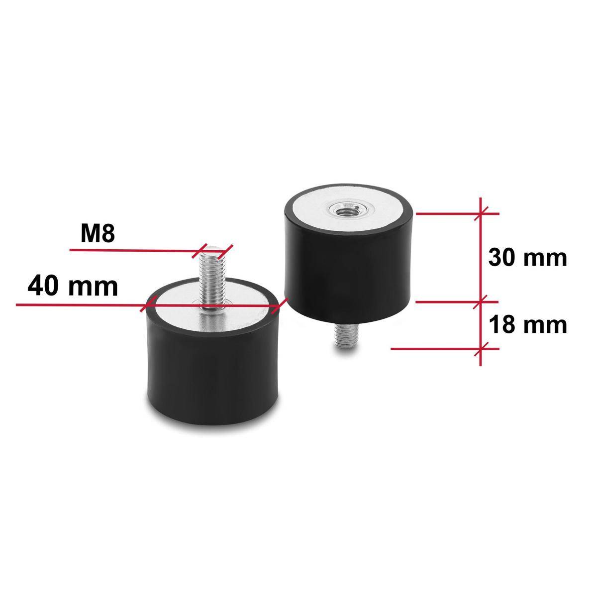 Vibrationsdämpfer M8 x 1,25 mm 40x30 mm...-1