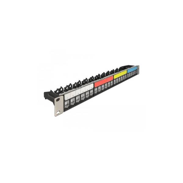 Delock 19'' Keystone Patchpanel 24 Port 1 HE schwarz Patch-Panel
