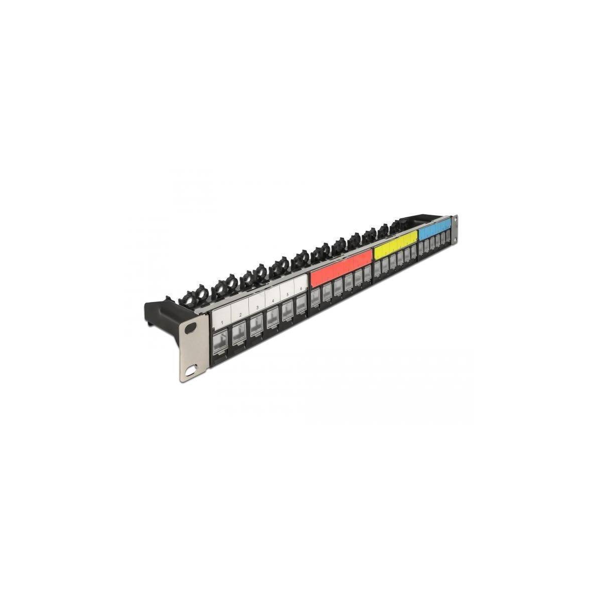 Delock 19'' Keystone Patchpanel 24 Port 1 HE schwarz Patch-Panel-0