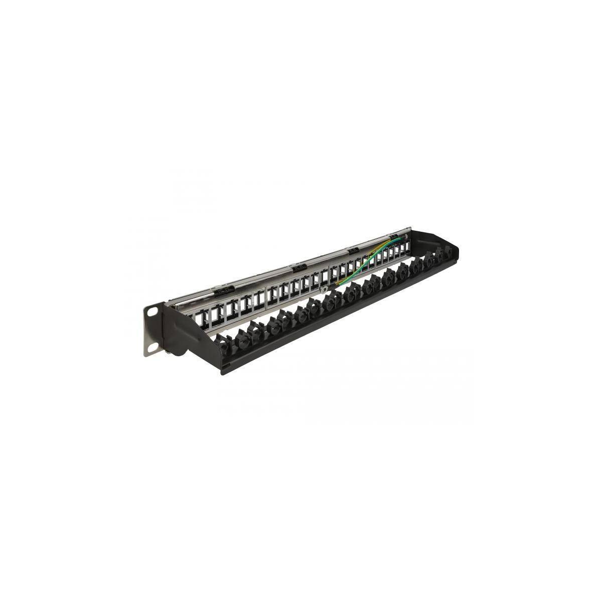 Delock 19'' Keystone Patchpanel 24 Port 1 HE schwarz Patch-Panel-1