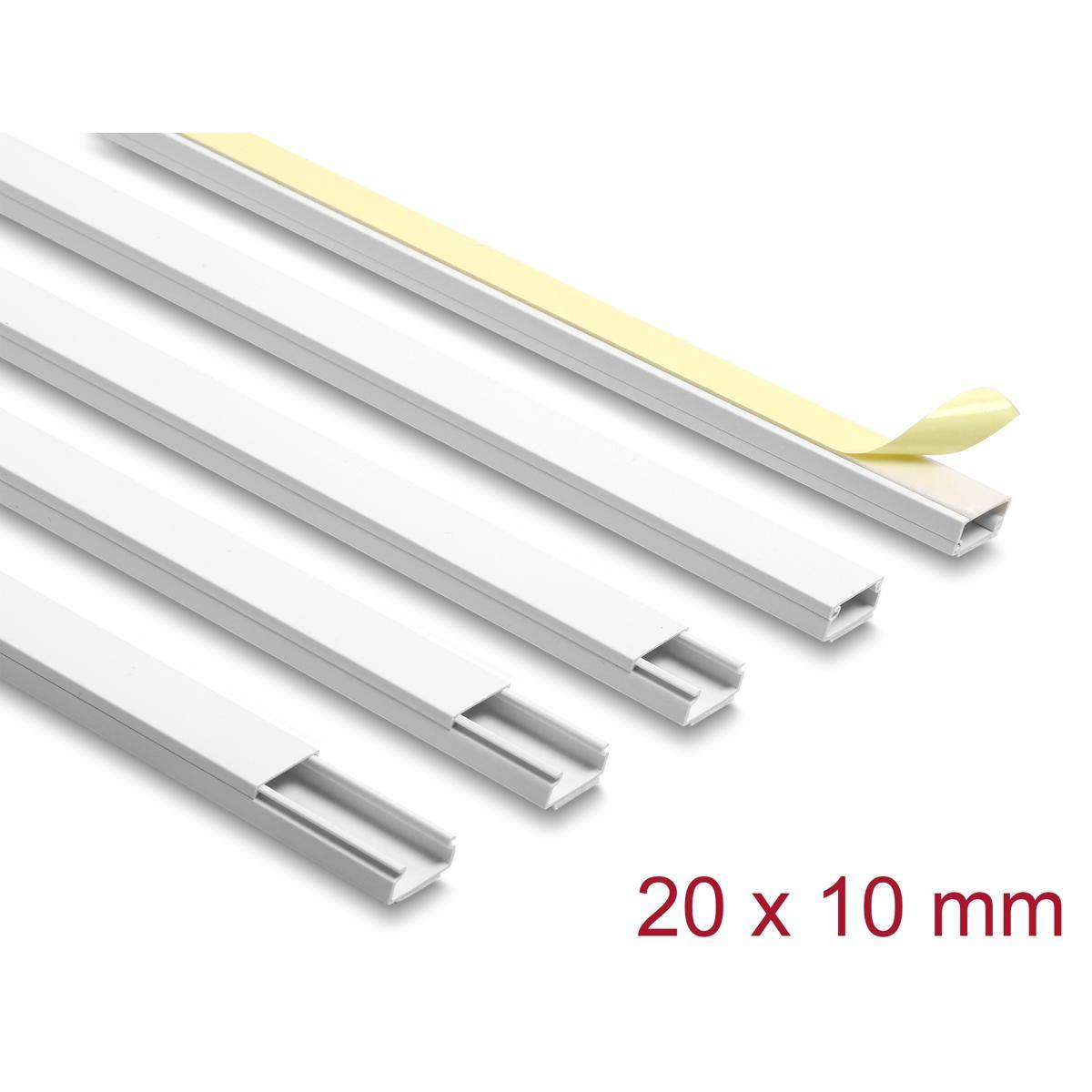 Delock Kabelkanal - self-adhesive with sliding cover - 1 m - weiß (Packung mit 5)-1