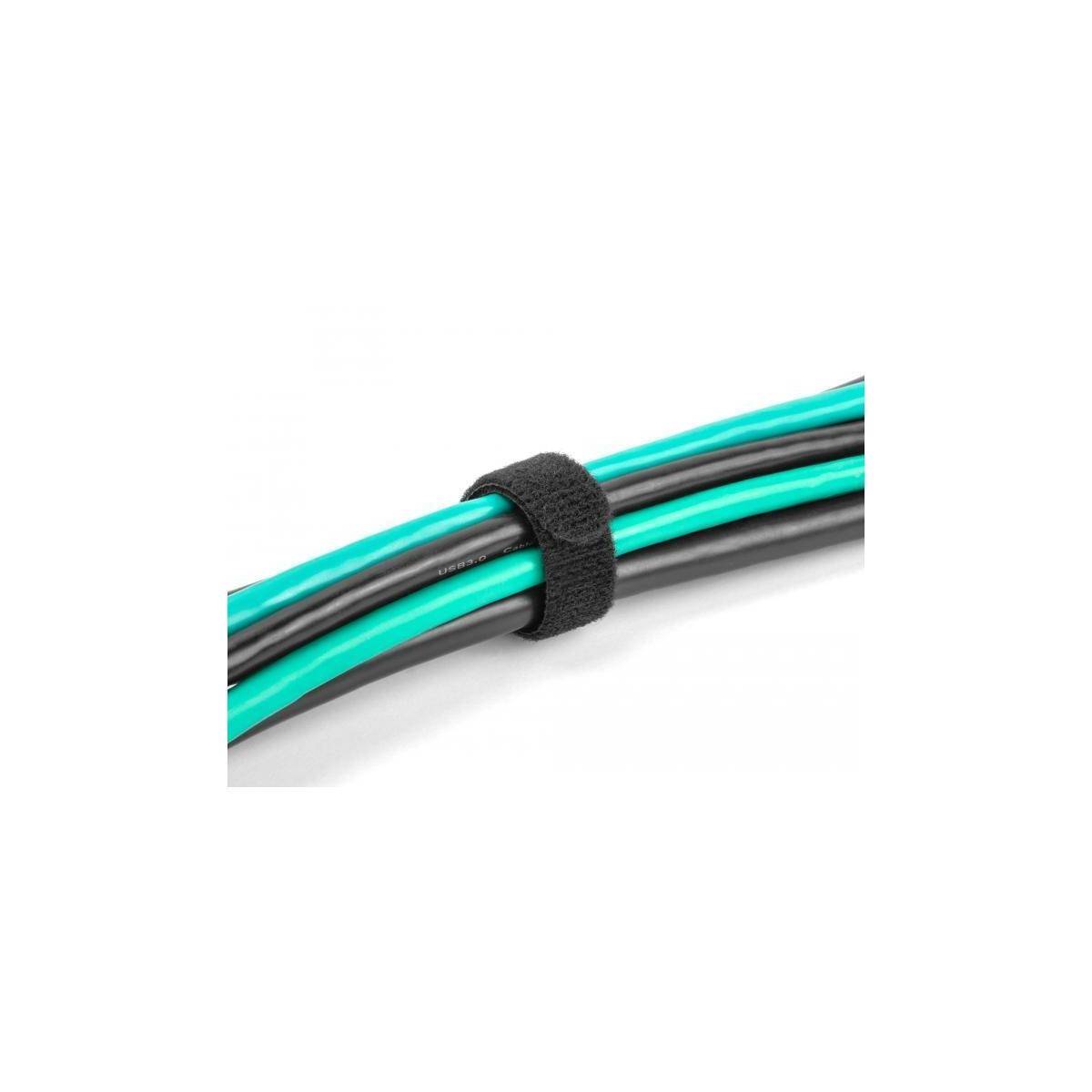 Delock Hook & loop tie - 25 cm - Schwarz (Packung mit 10) - Klett-Kabelbinder L-1
