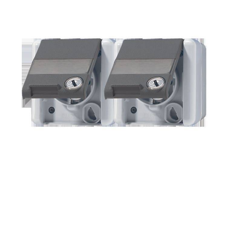 JG 8220NAWSL Schuko-Zweifach Steckdose WG800 IP44-0