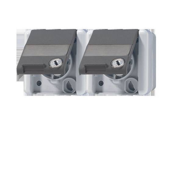 JG 8220NAWSL Schuko-Zweifach Steckdose WG800 IP44