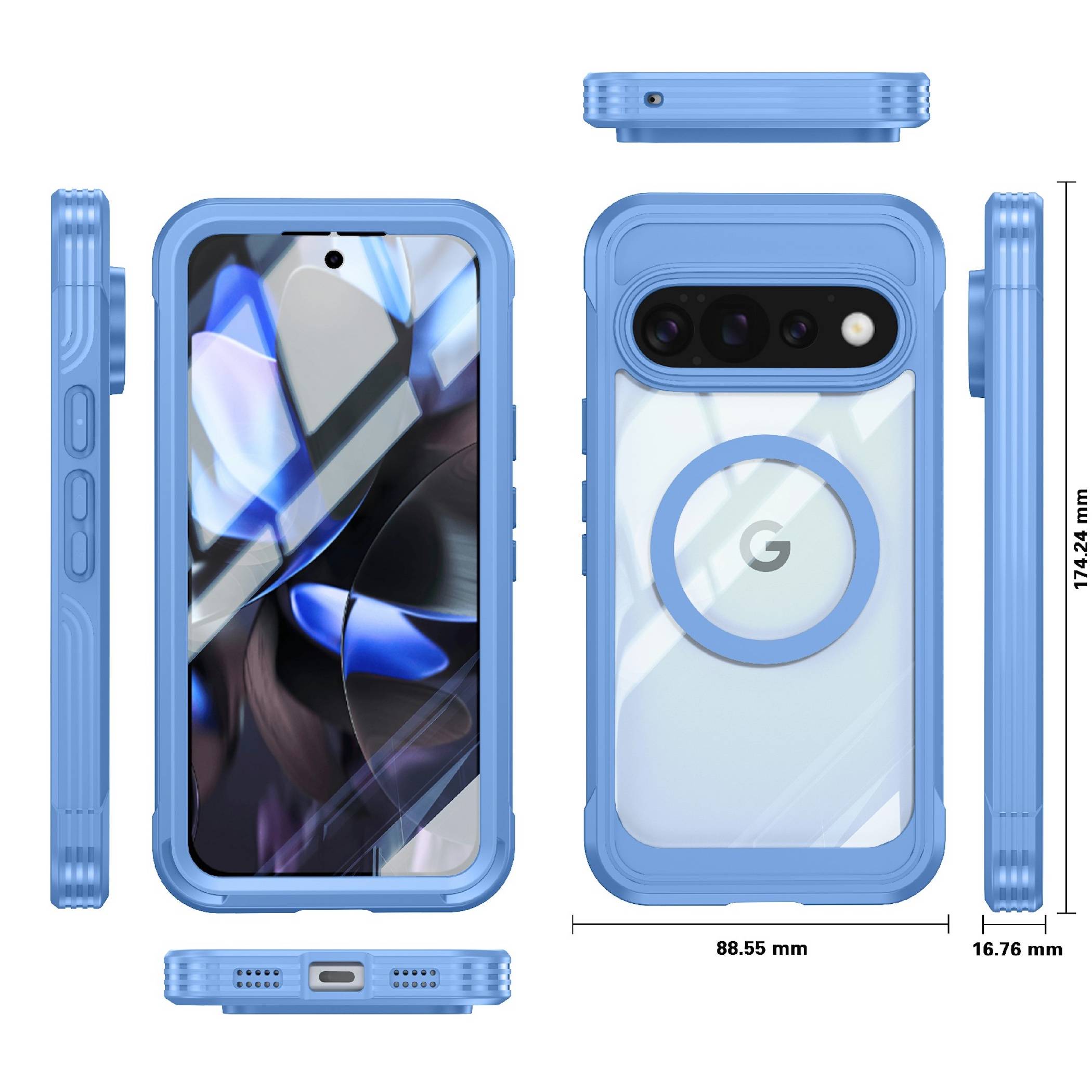 Handyhülle Magsafe 360 Grad + H9 Display Glas Google Pixel 11 Pro XL magnetisch-1