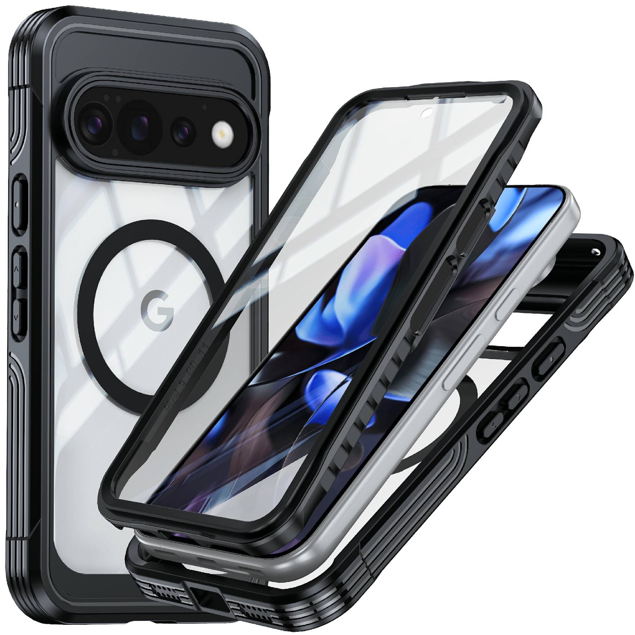 Handyhülle Magsafe 360 Grad + H9 Display Glas Google Pixel 11 Pro XL magnetisch-0