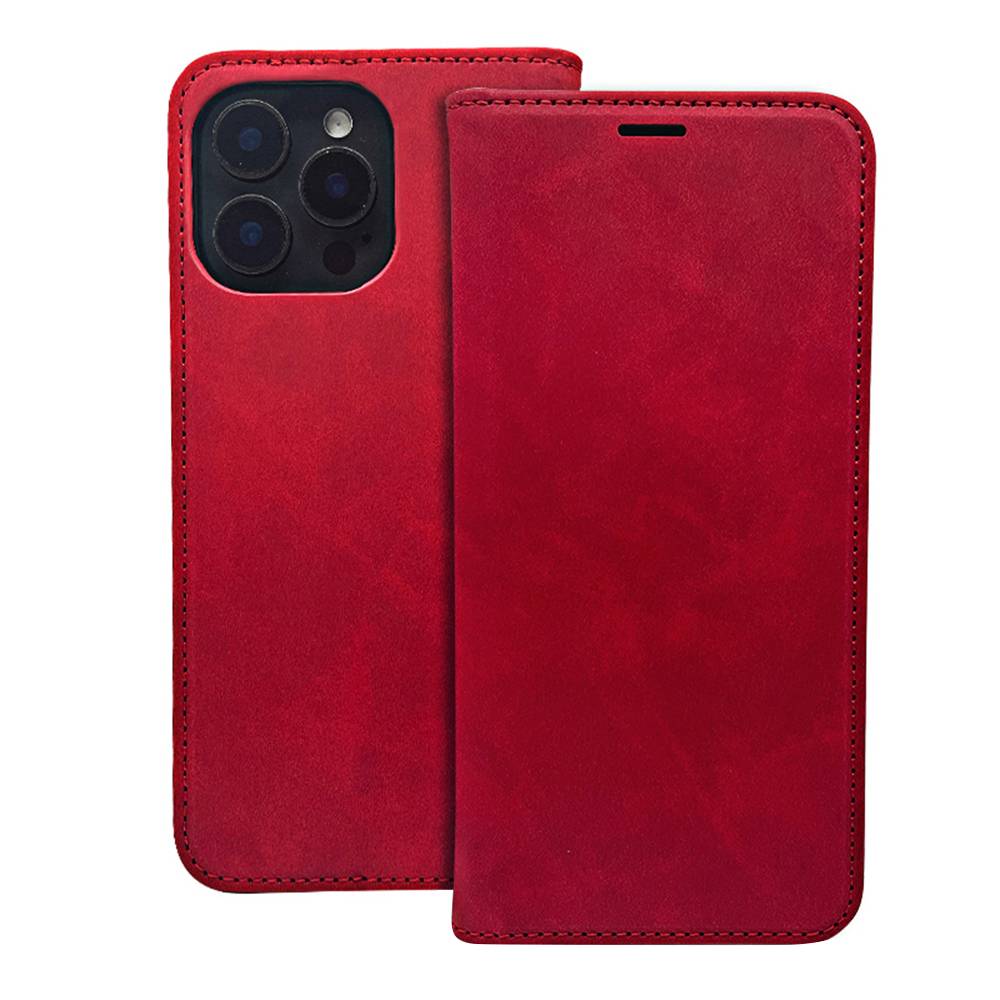Wallet Smart Suede Kompatibel mit iPhone 18 Pro / iPhone 17 Pro Rot-0