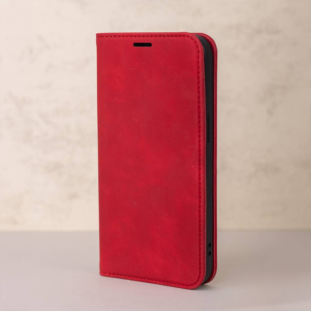 Wallet Smart Suede Kompatibel mit iPhone 18 Pro / iPhone 17 Pro Rot-4