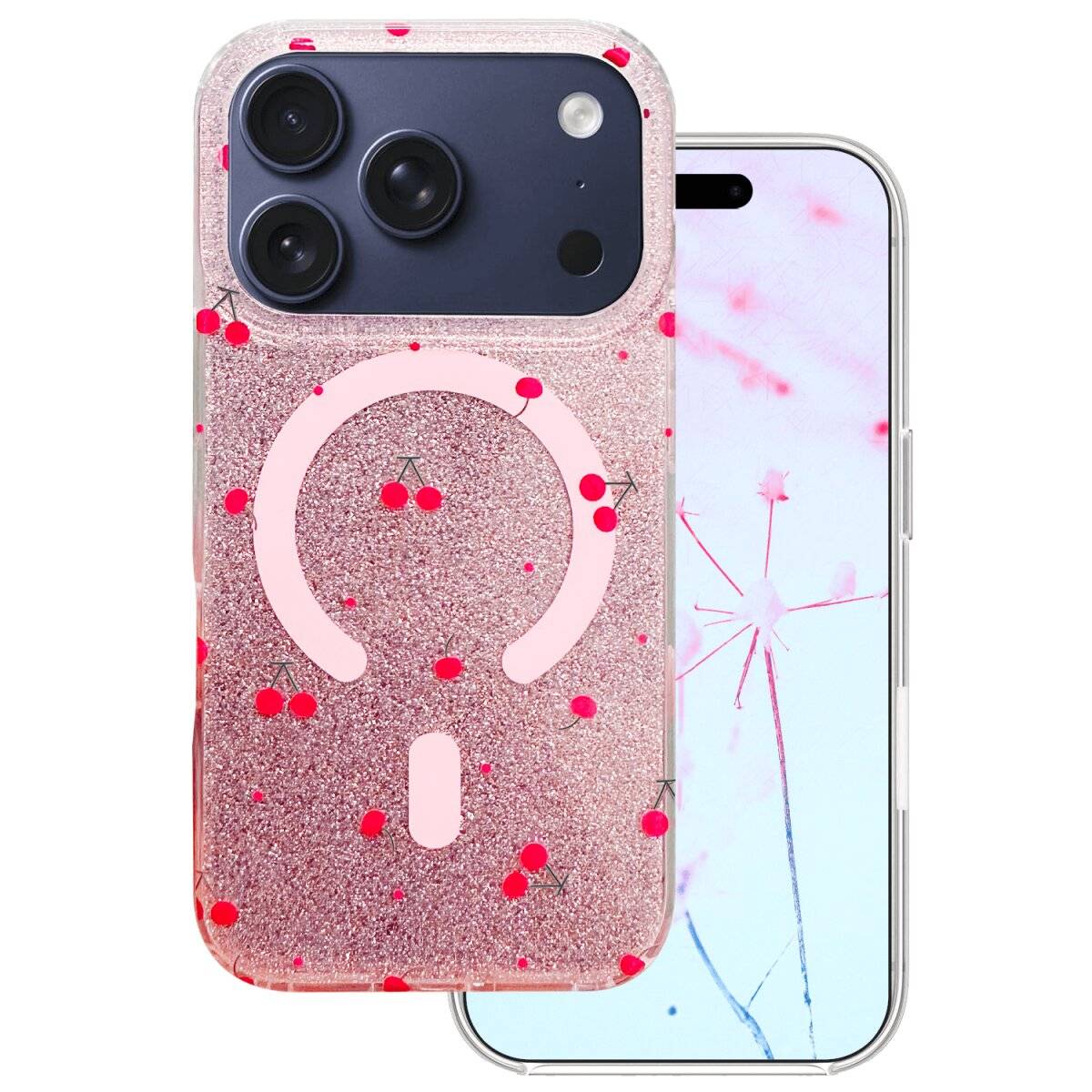 Cherry Mag Kompatibel mit iPhone 18 Pro Max / 17 Pro Max Glitzer-0