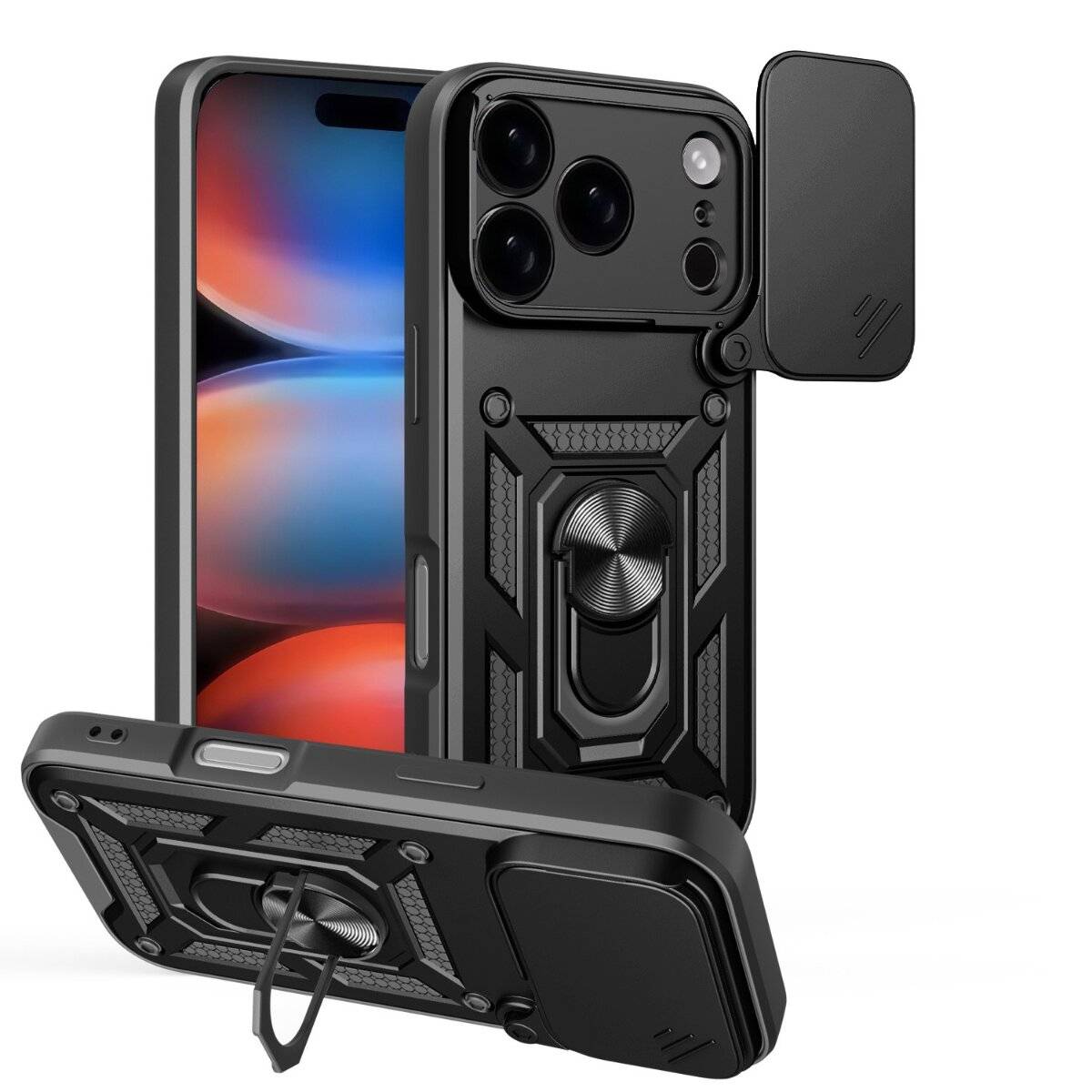 Defender Slide Kompatibel mit iPhone 18 Pro / 17 Pro Schwarz-0