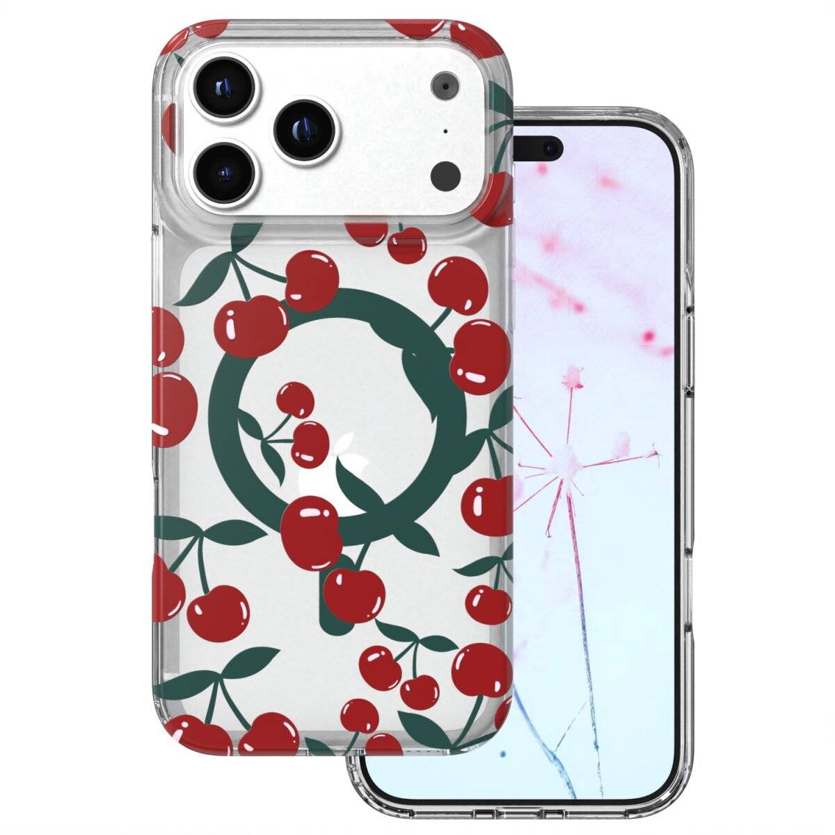 Cherry Mag Kompatibel mit iPhone 18 Pro / 17 Pro Transparent-0