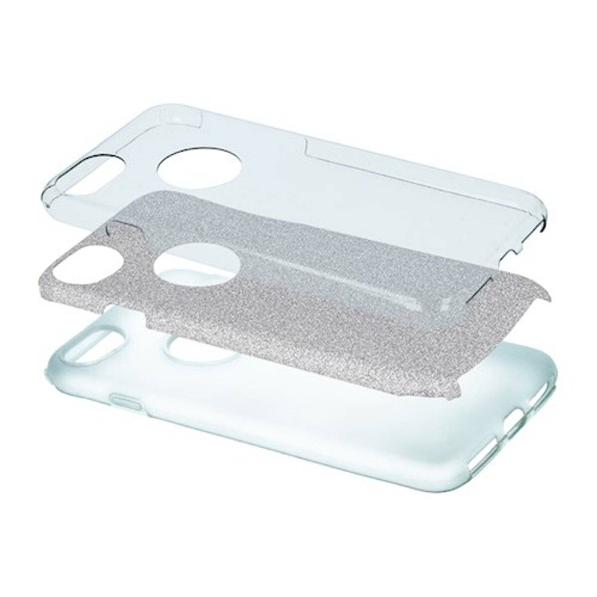 Glitter 3-in-1 Kompatibel mit iPhone 18 Pro / 17 Pro Silber-4