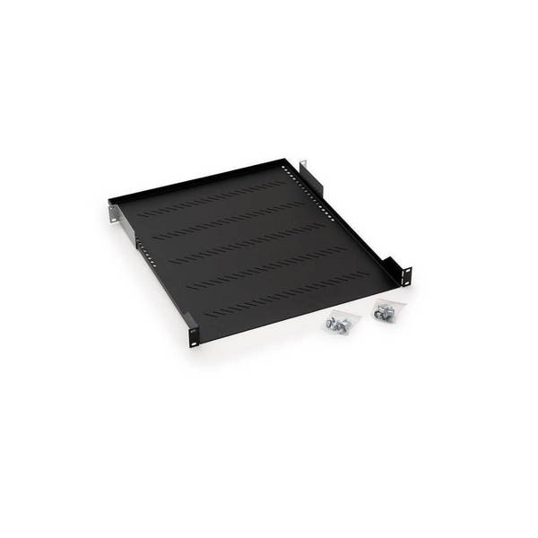 19" Fachboden gelocht 1HE 550mm schwarz,...