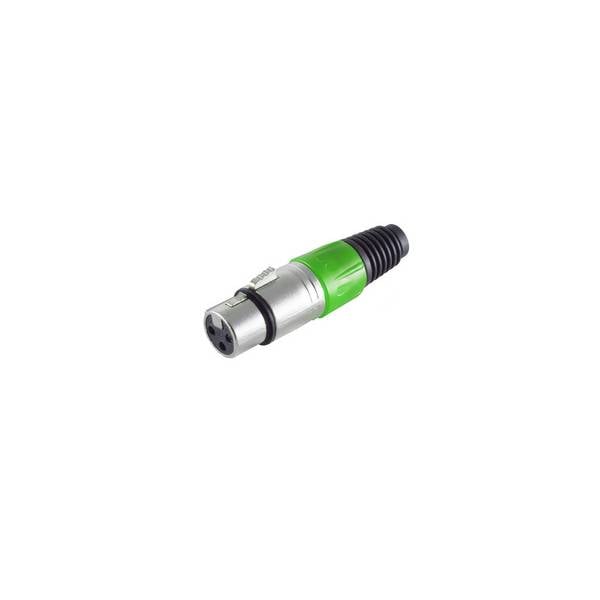 KABELBUDE.EU XLR-Kupplung 3-polig Metallgehäuse Verriegelung Audio - Grün