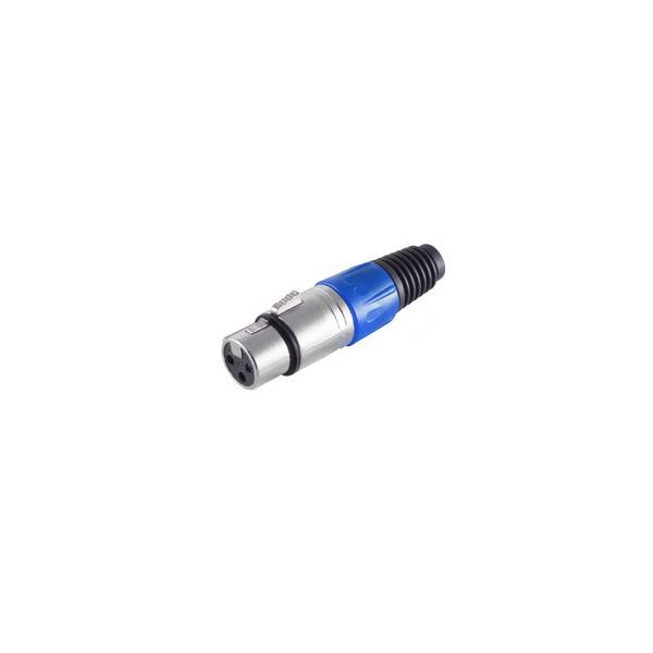 KABELBUDE.EU XLR-Kupplung 3-polig Metallgehäuse Verriegelung Audio - Blau