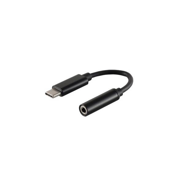 KABELBUDE.EU USB-C-Audio-Adapter USB-C-Stecker auf 3,5-mm-Klinkenbuchse DAC 13 cm Schwarz