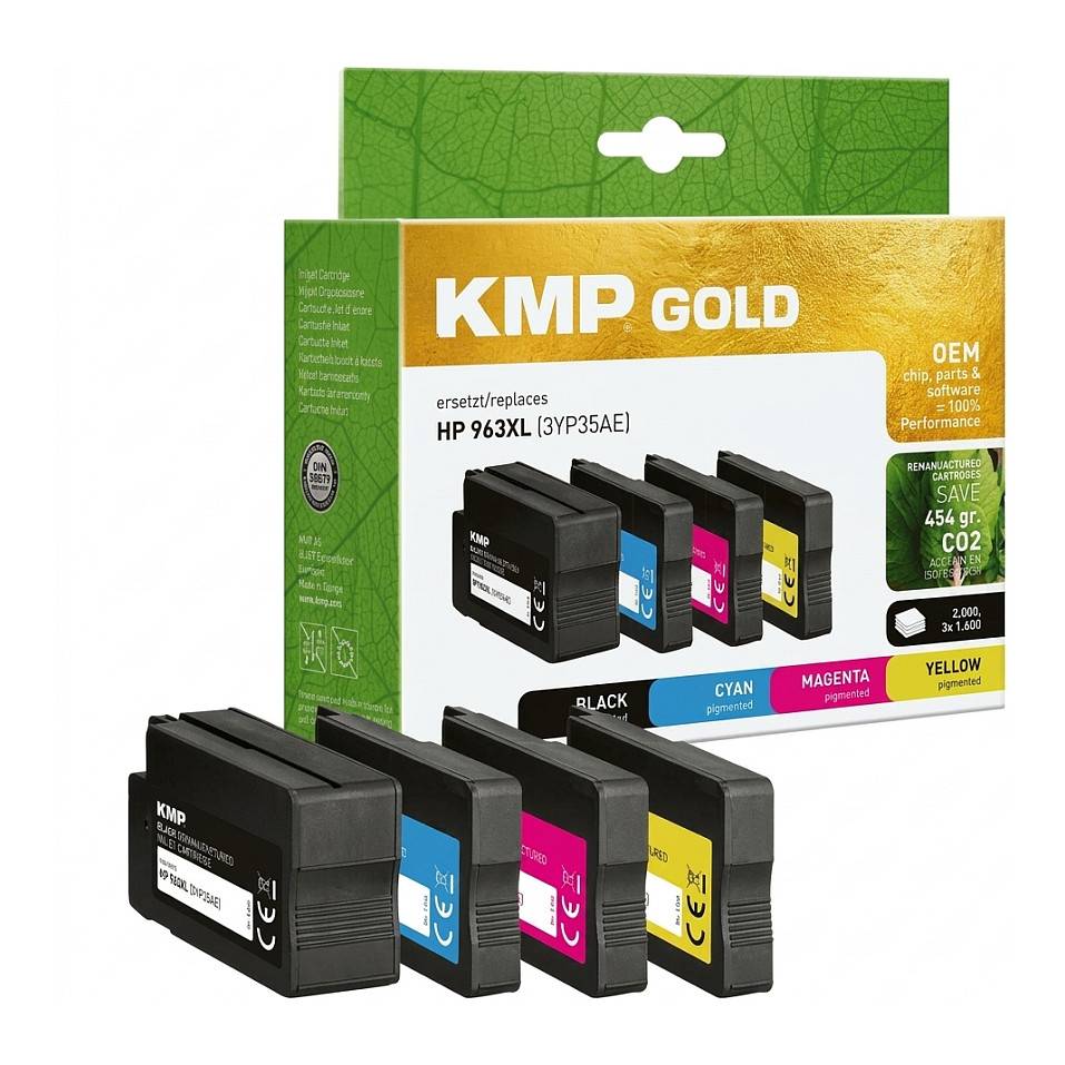 KMP Gold Patrone HP 963XL 3YP35AE Multipack C/M/Y/B remanufactured - Wiederaufbereitet - Kompatibel-0