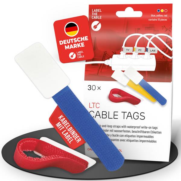LABEL-THE-CABLE - LTC Klettkabelbinderlabel Set wiederverwendbar mix 30er