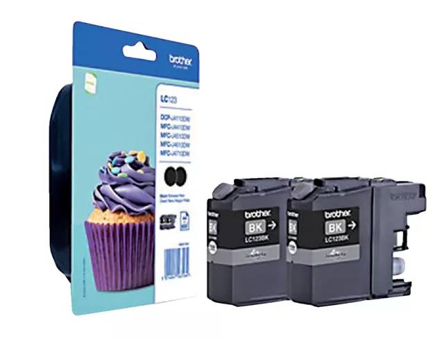 Brother LC123BK - 2er-Pack - Hohe Ergiebigkeit-0