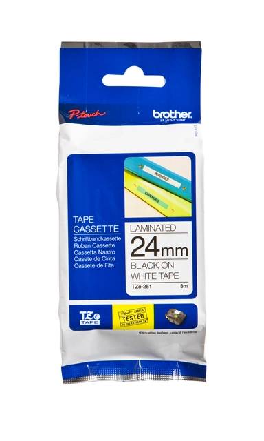 Brother TZ251 - Schwarz auf Weiß - Rolle (2,4 cm x 8 m)-0