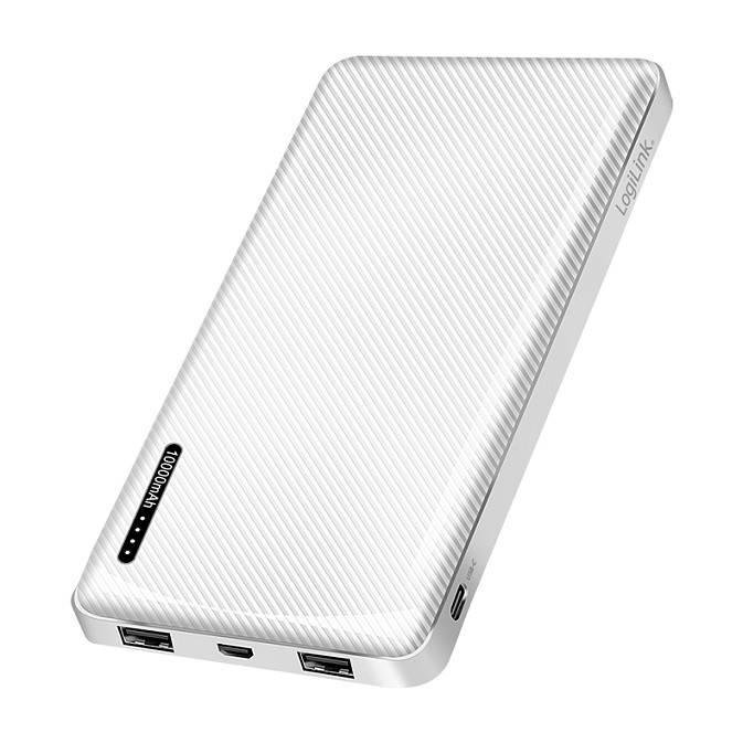 LogiLink PA0328WRF, 10000 mAh, 12 W, Weiß-0