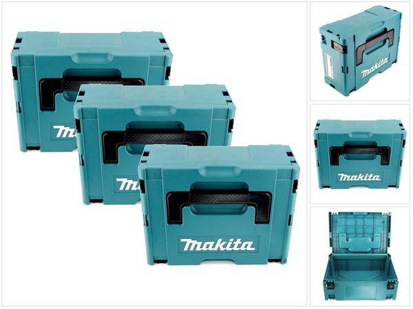 3x Makita Kunststoff Werkzeug Koffer MAKPAC 2 - ohne Einlage