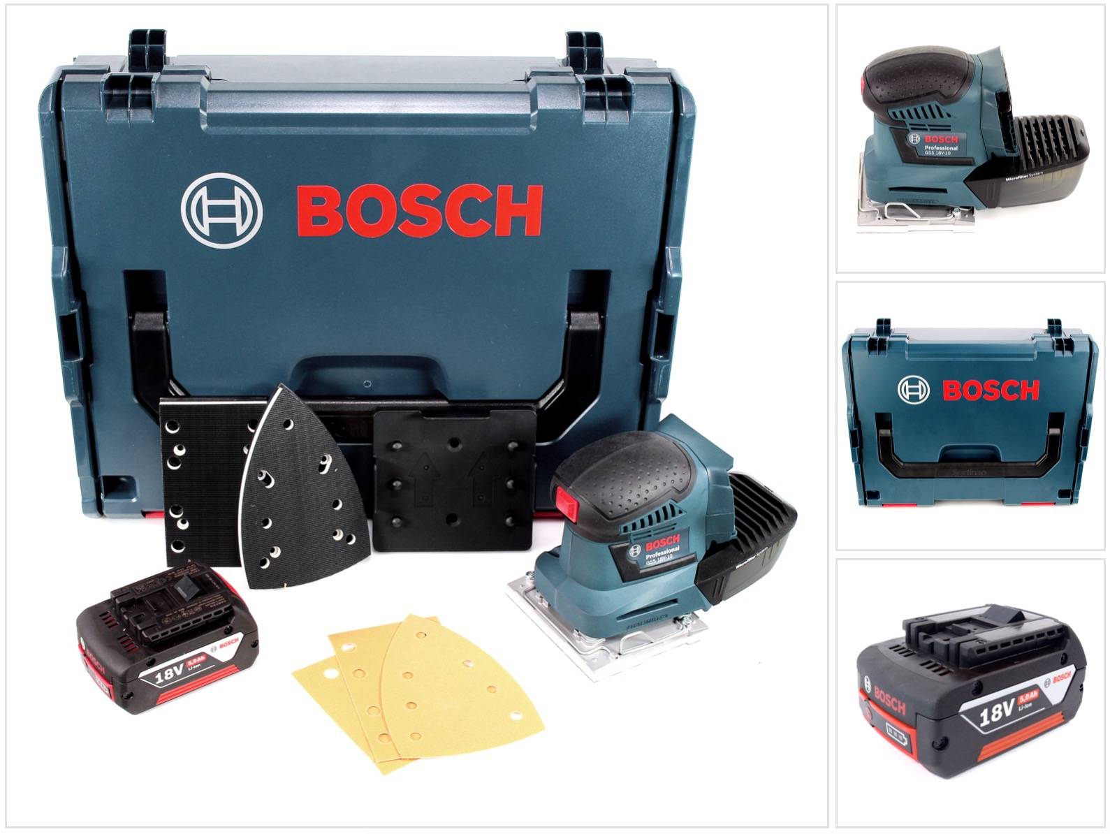 Bosch GSS 18V-10 Akku Schwingschleifer 18V + 1x Akku 5,0Ah + L-Boxx - ohne Ladegerät-0