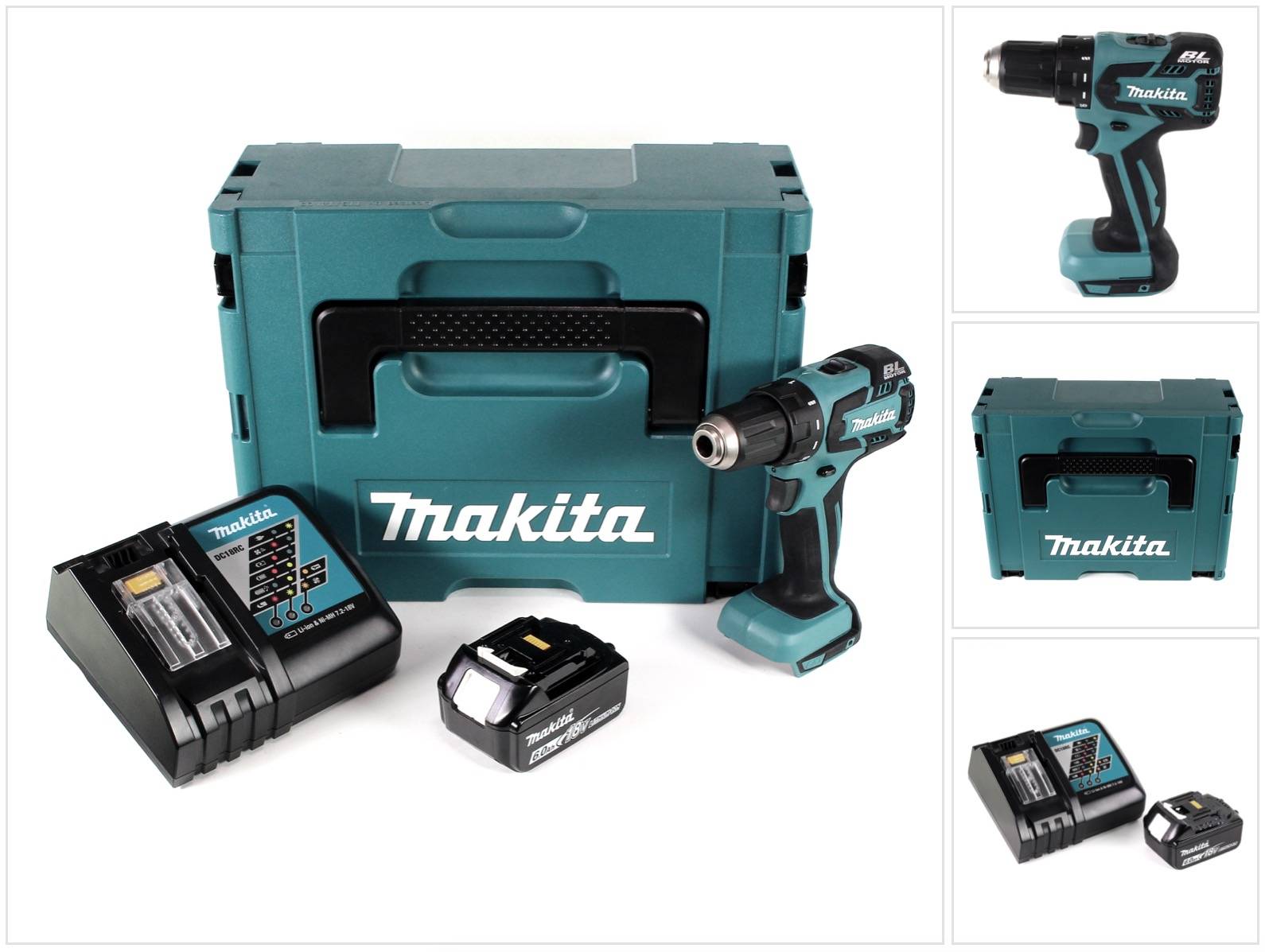 Makita DDF 459 RG1J Akku Bohrschrauber 18V 45Nm im Makpac + 1x 6,0 Ah Akku + Ladegerät-0
