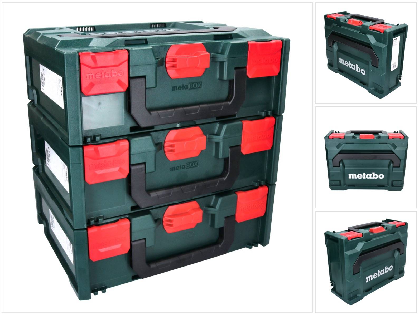Metabo metaBOX 145 Set 3x System Werkzeug Koffer Stapelbar 396 x 296 x 145 mm - ohne Einlage-0