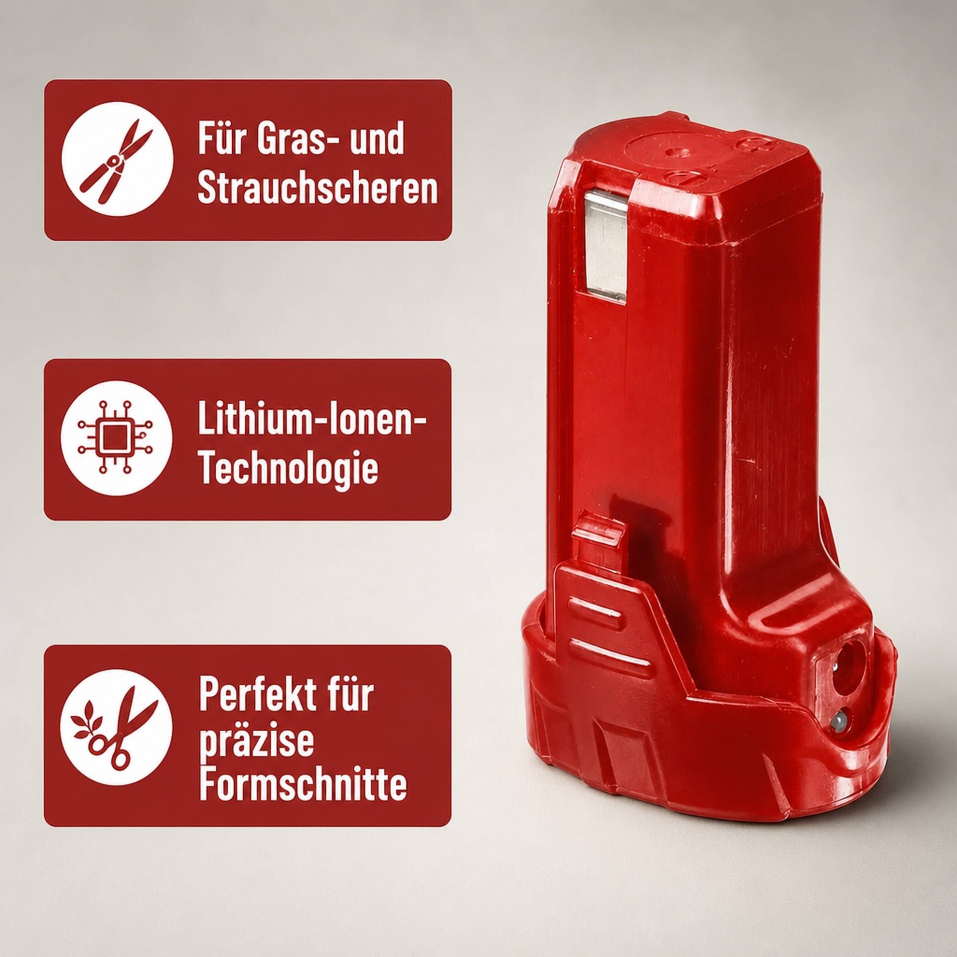 Westfalia Ersatzakku, 3,6 Volt, LI-Ionen, 1,5 AH, Rot-2