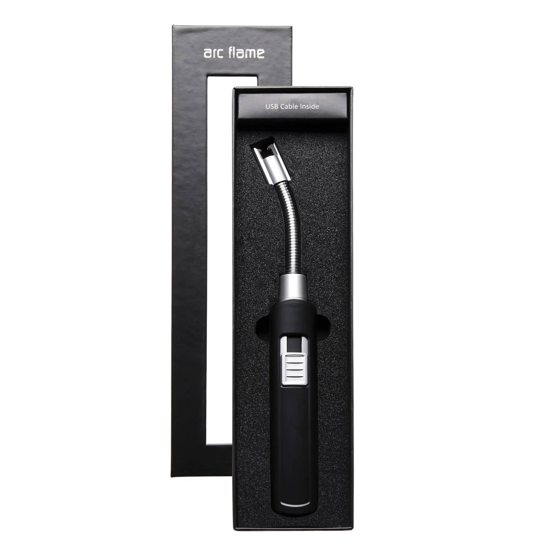 Lichtbogen Feuerzeug Cozy Spark BBQ mit flexiblem Hals und USB Kabel in Window Box-3