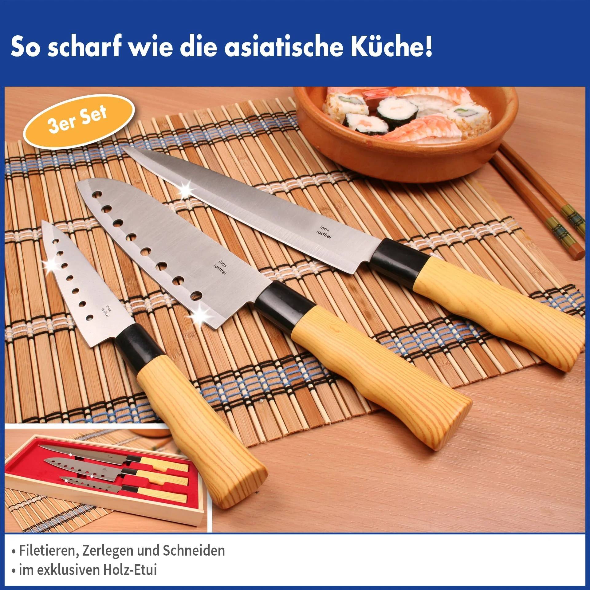 Messer-Set Asia im Holz-Etui, 3 Messer-1