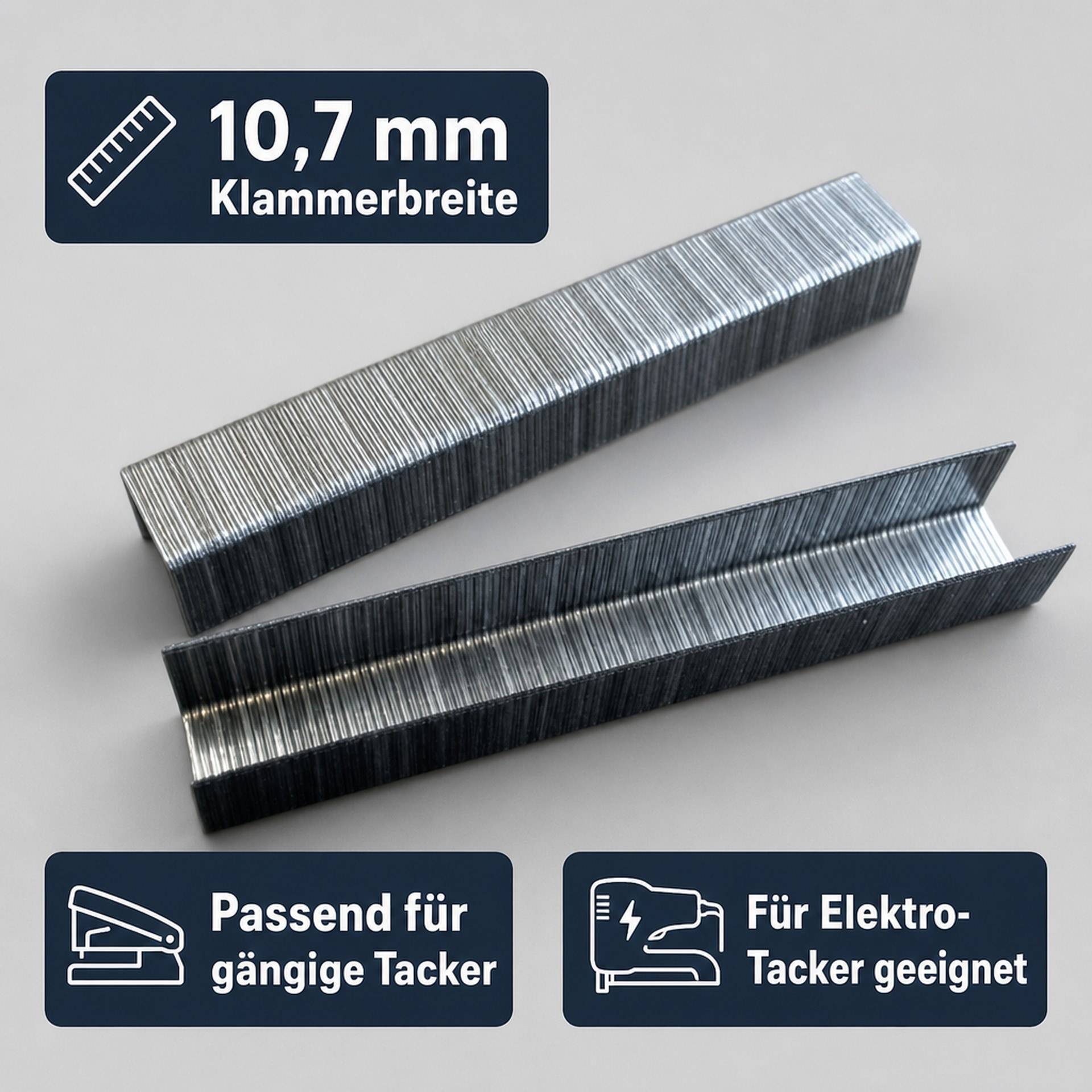 10 mm Feindraht Tacker Klammern, 1.000 Stück, 0,7 mm-2
