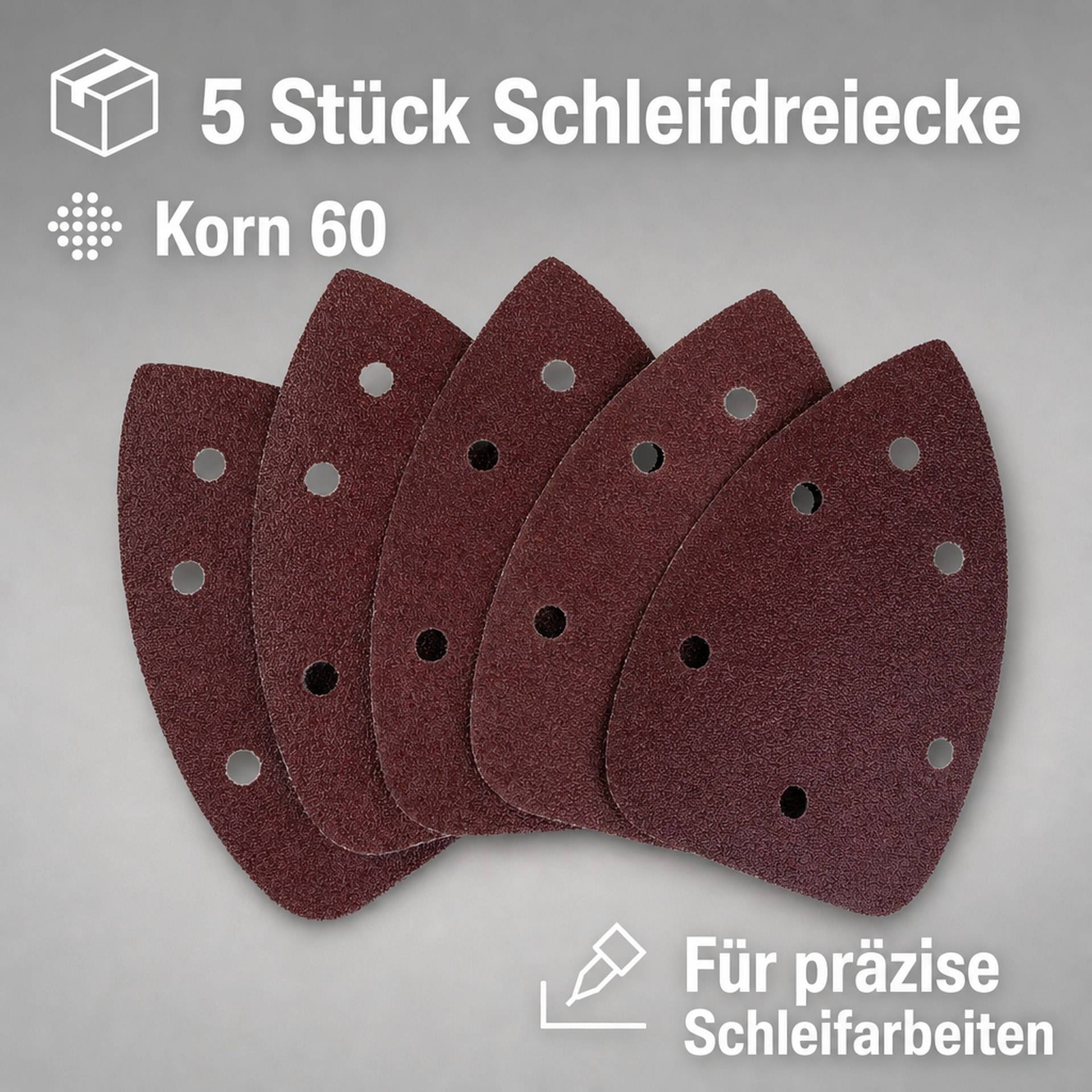 Schleifdreiecke, Korn 60, 140 x 140 x 8 mm, 5 Stück-2