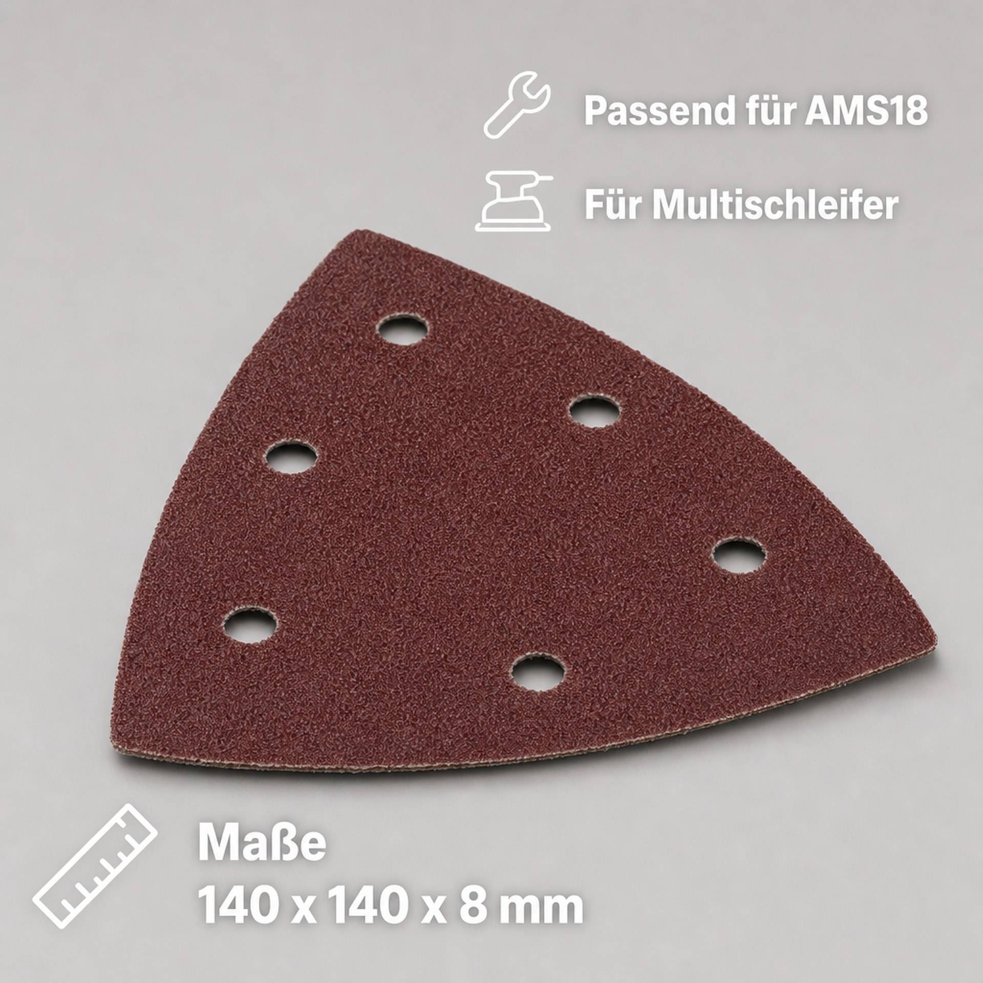 Schleifdreiecke, Korn 60, 140 x 140 x 8 mm, 5 Stück-3