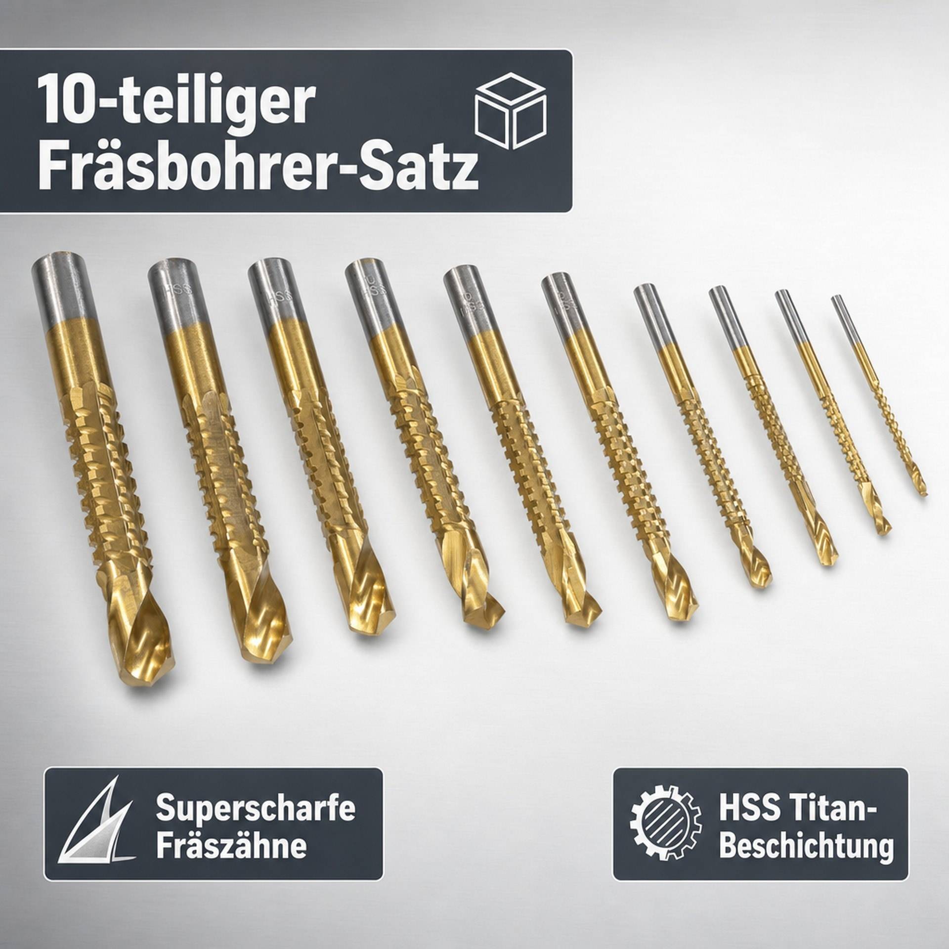 Westfalia HSS Titan Fräsbohrer-Satz 10-teilig-5