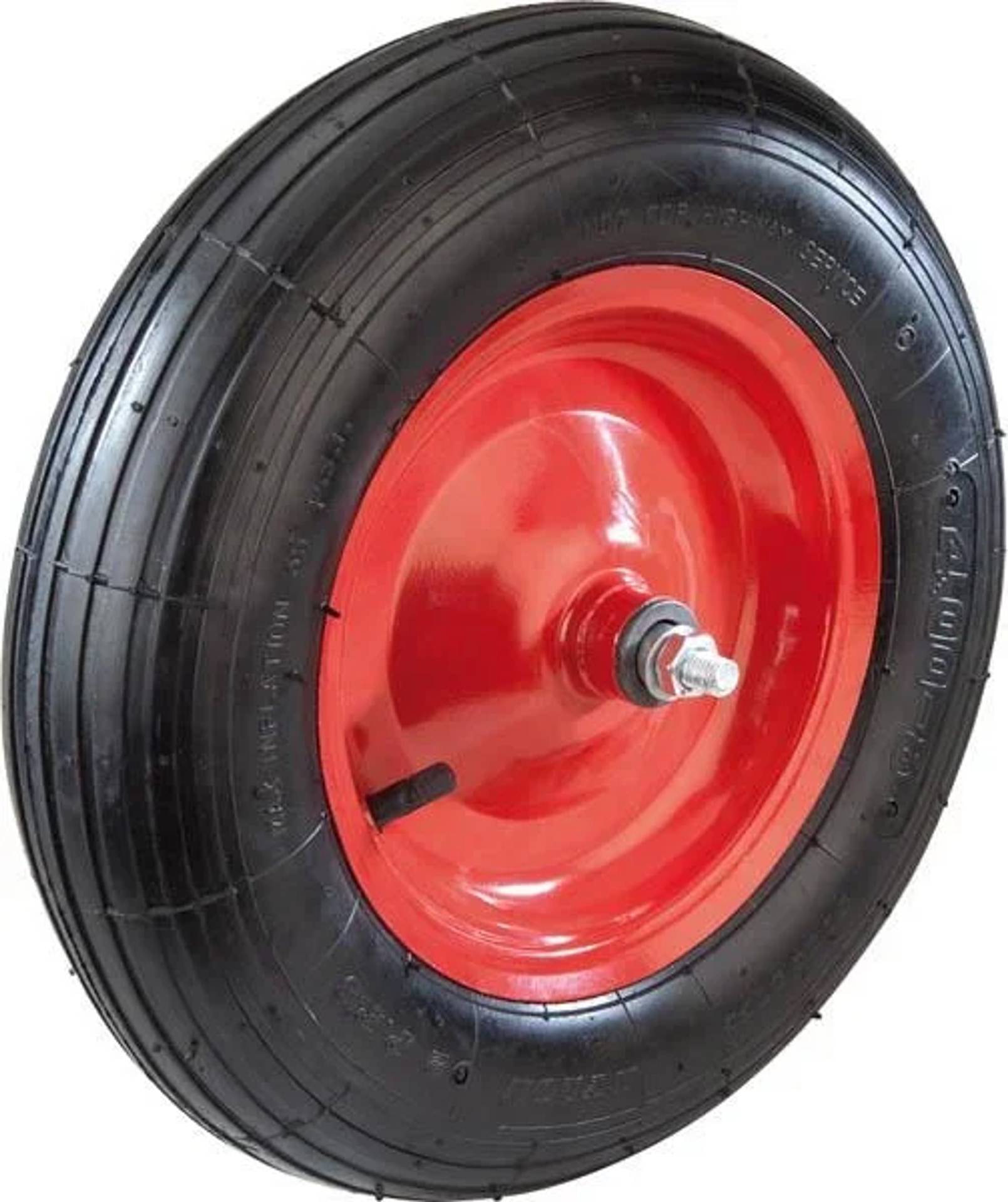 Schubkarrenrad mit Achse, Bohrung 20 mm, Gewinde 12 mm, 1 Stück-0