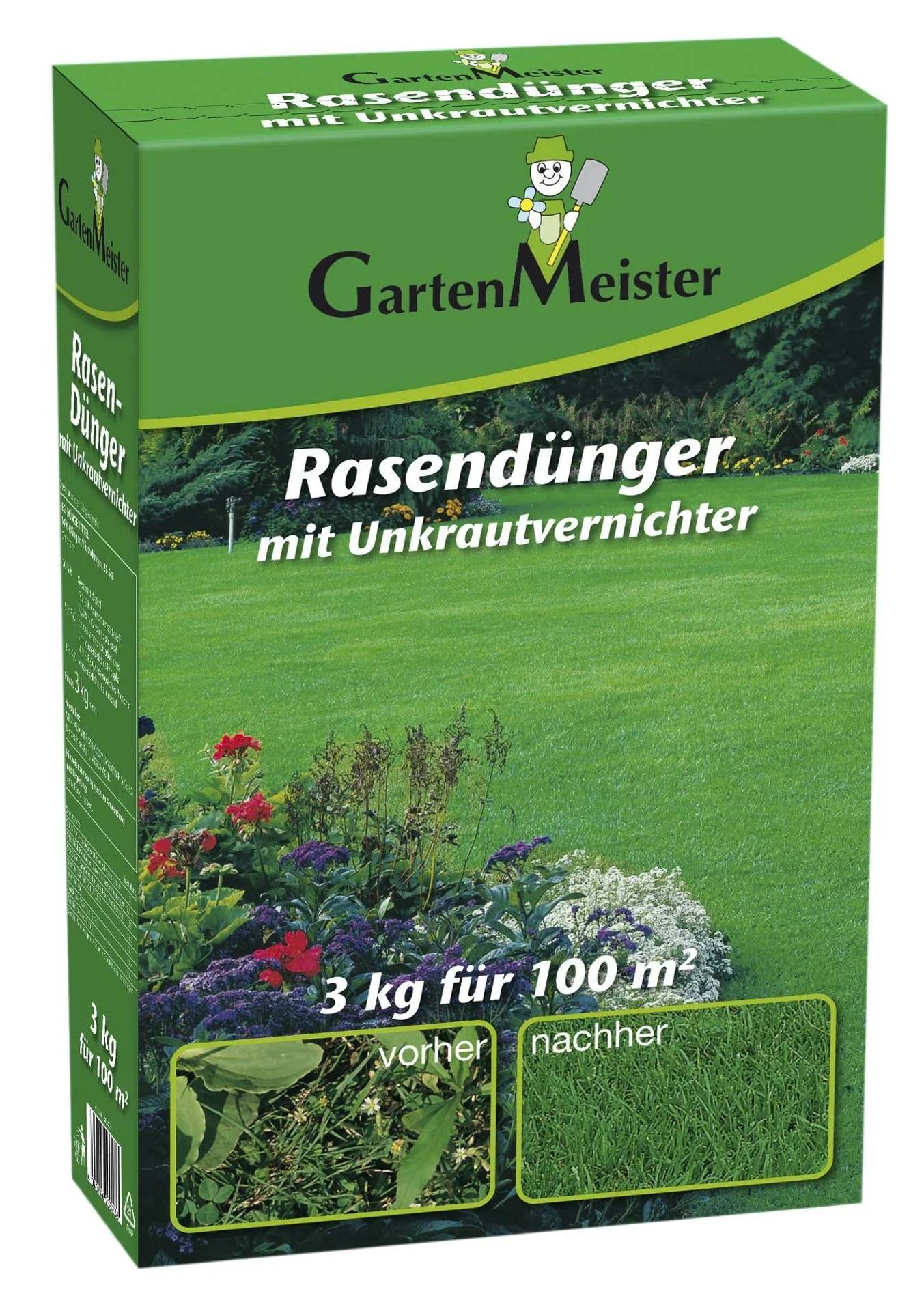Rasendünger mit Unkrautvernichter, 3 kg für ca. 110 m²-0