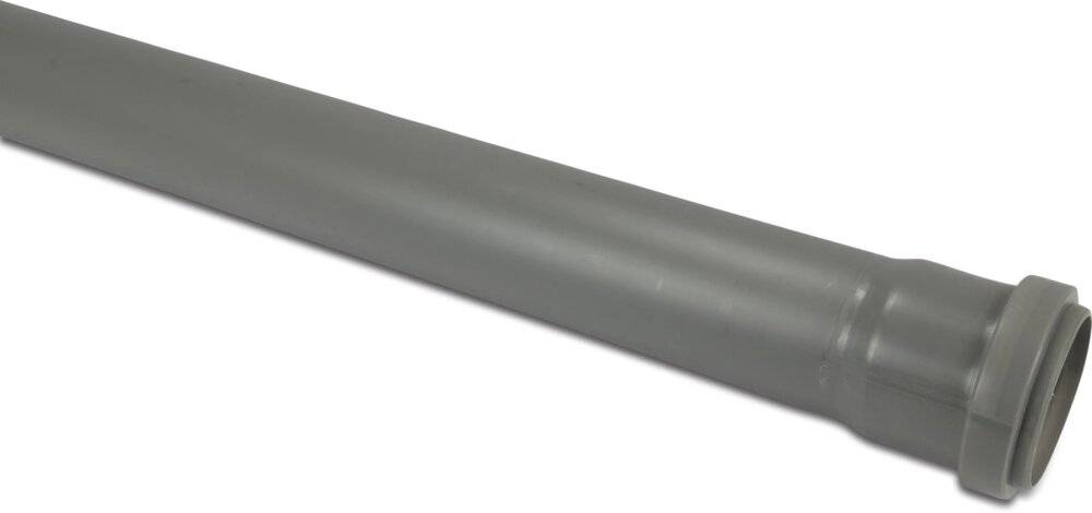 Abflussrohr PP 75 mm Steckmuffe x Glatt Grau