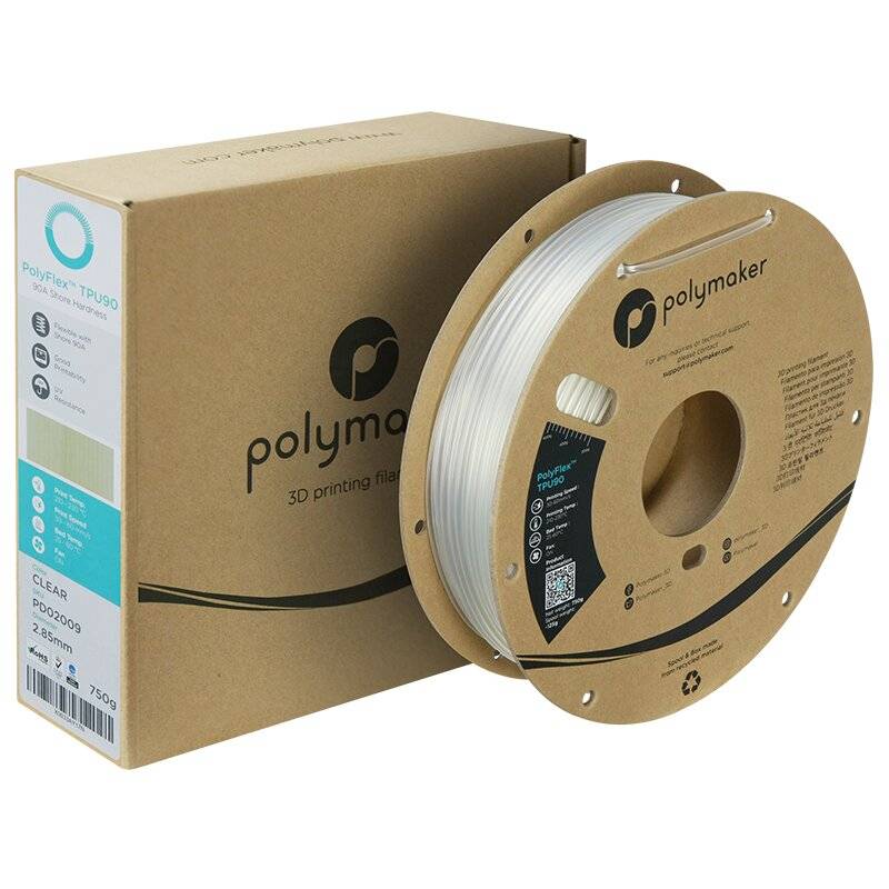 Symbolbild für Polymaker PD02006 TPU90 Filament TPU flexibel 2.85 mm 750 g Schwarz PolyFlex™ 1 St.