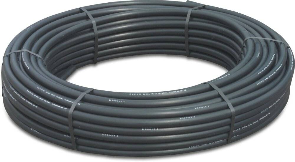 Druckrohr PE 25 mm x 2,7 mm Glatt SDR9 6bar Schwarz 25m Typ-0
