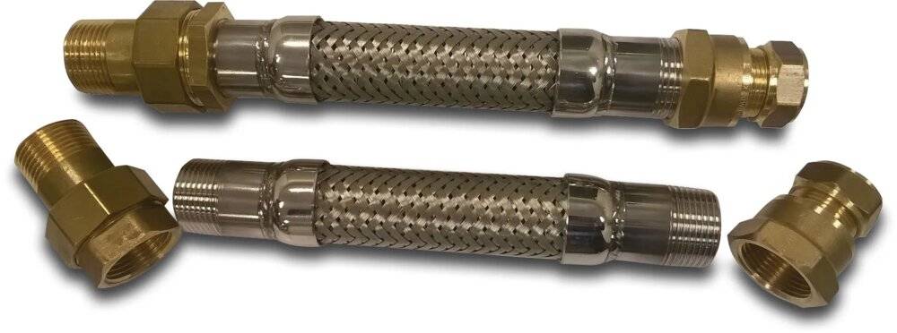 DAB Flexibler schlauch Edelstahl 1" Außengewinde x Innengewinde 25cm Edelstahl Typ