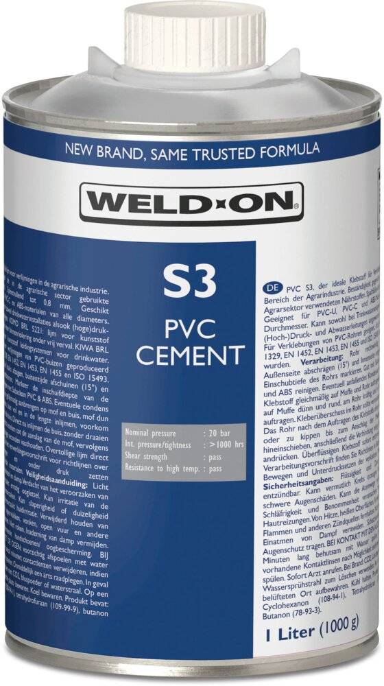 Weld-On PVC-Kleber 0,25ltr mit Pinsel KIWA Typ Saba S3 PVC Label-0