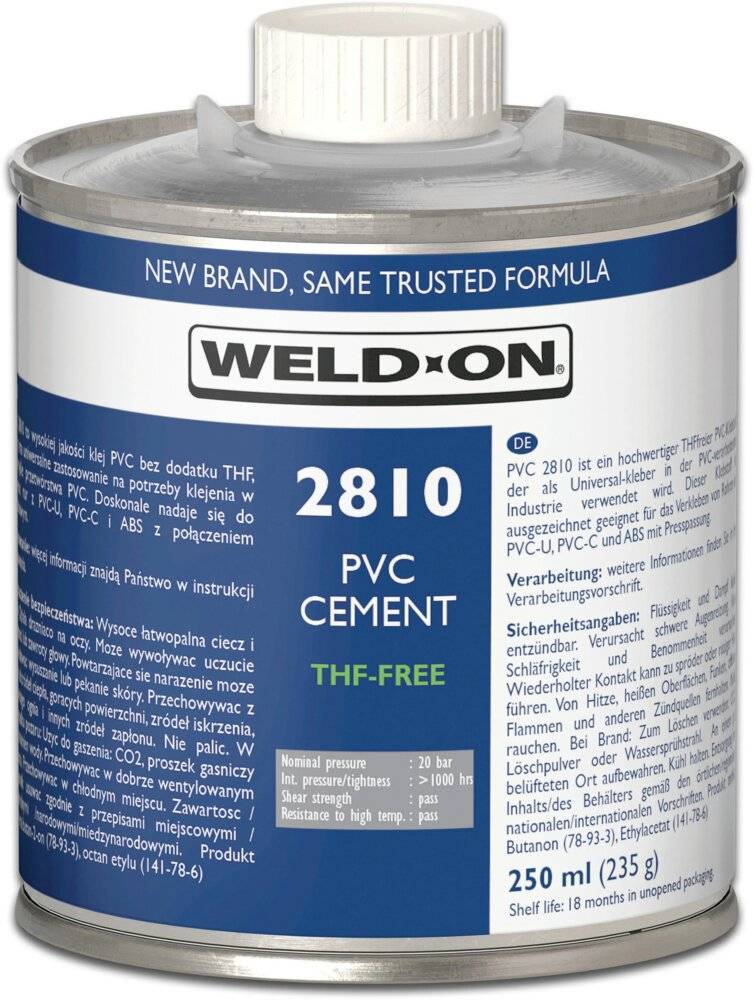 Weld-On PVC-Kleber 5ltr ohne Pinsel Typ Saba 2810 PVC Label