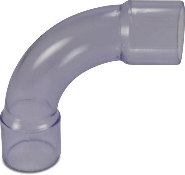 Profec Bogen 90° PVC-U 40 mm Klebemuffe 10bar Transparent Typ aus Rohr