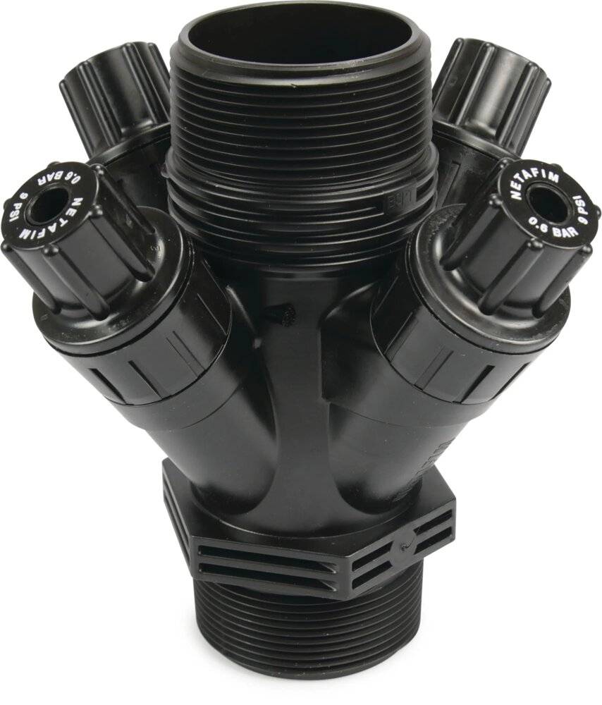 Netafim Druckminderer Kunststoff 2" Außengewinde 10bar Schwarz Typ PRV 2000-4S 3.0-0