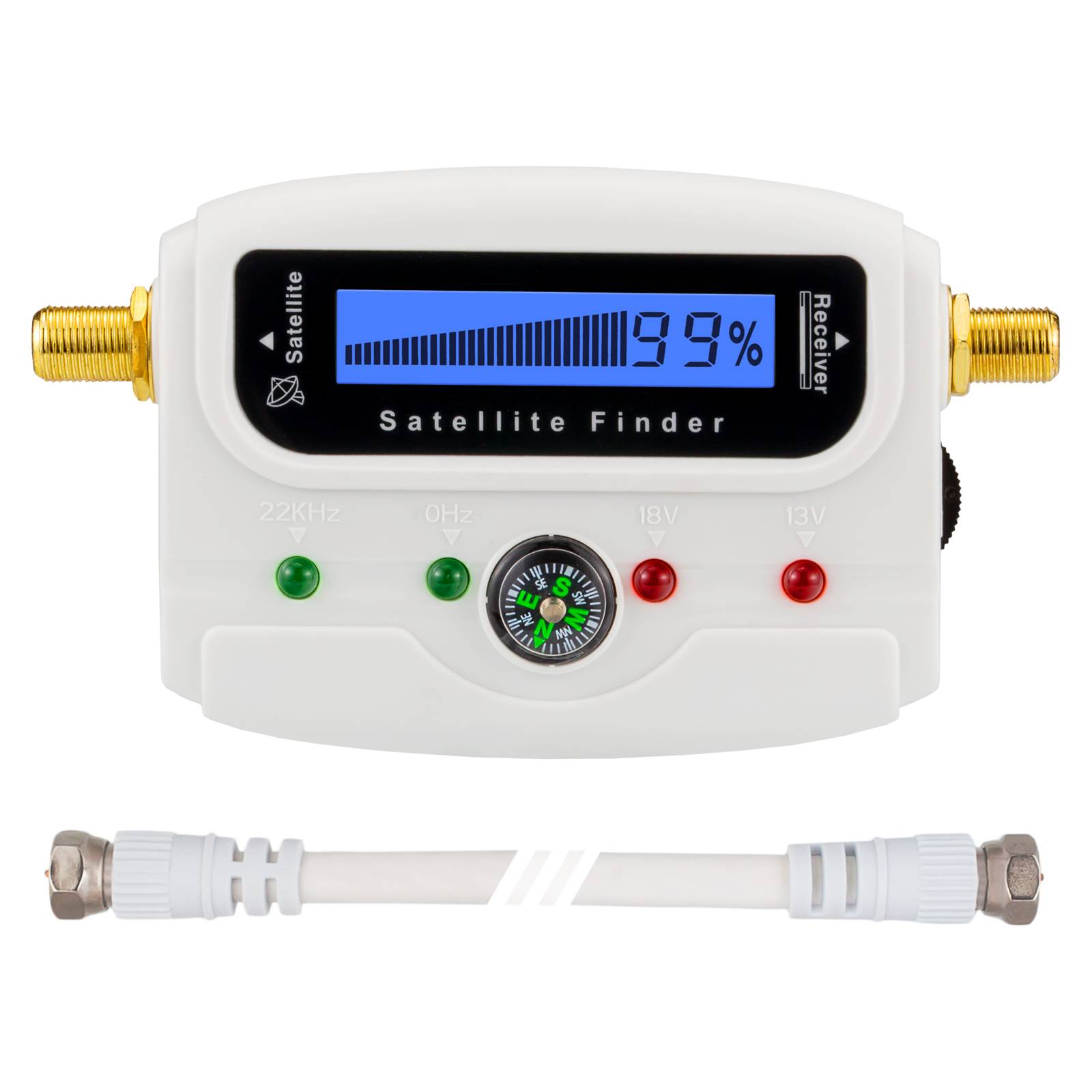 hb-digital Satfinder Digital SF-99 LCD Display Kompass Ton weiss-4