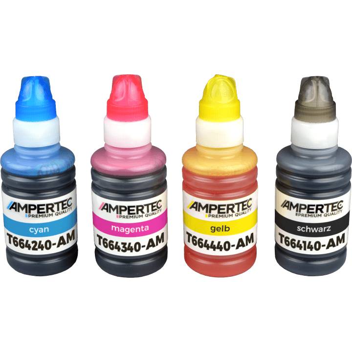 4 kompatible Nachfülltinten ersetzt Epson C13T664640 T6646 4-farbig-0