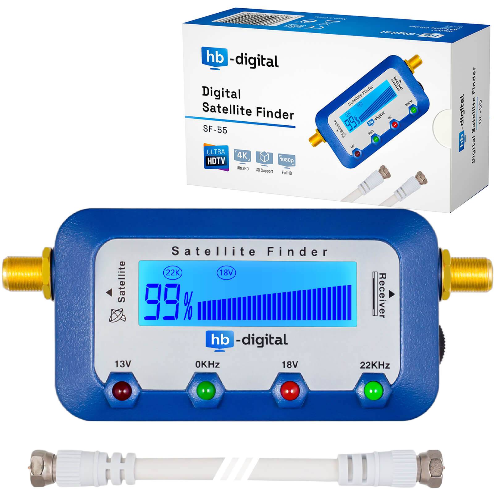 hb-digital Satfinder Digital SF-55 LCD Display blau-0